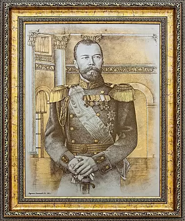 Гравюра «Портрет Николая II» (Размер: 380*500 мм)